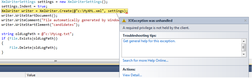 Error - IOException was unhandled in C# - Image 1