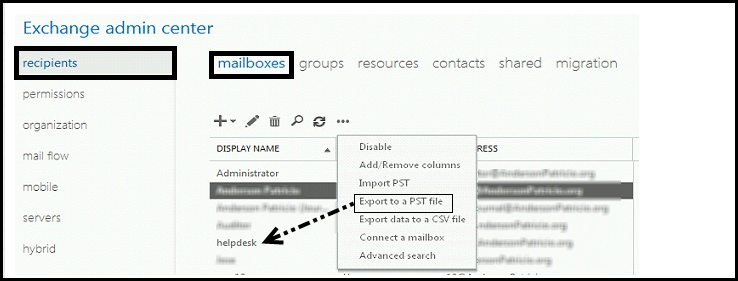 How to Export Mailbox to PST in Exchange 2013 Server Using Exchange Admin Center - Image 10
