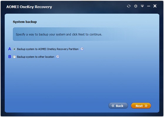 AOMEI OneKey Recovery - Create Recovery Partition and One Key Backup System for Windows PC - Image 2